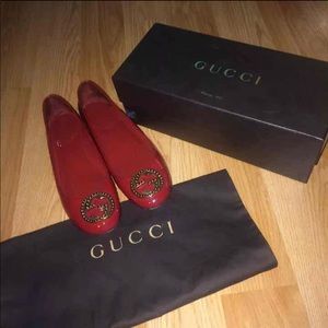 Authentic red Gucci flats
